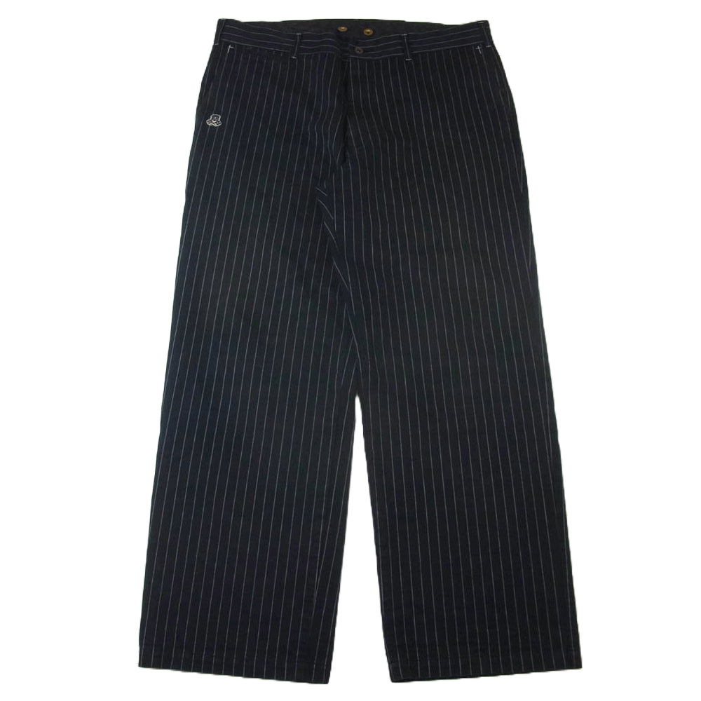 ブルオリジナル BSMG-14-SS-10 ストライプ ワーク パンツ ネイビー系 2XL【中古】