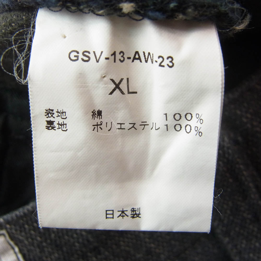 GANGSTERVILLE ギャングスタービル GSV-13-AW-23 ボタンフライ コットン パンツ インディゴブルー系 XL【中古】