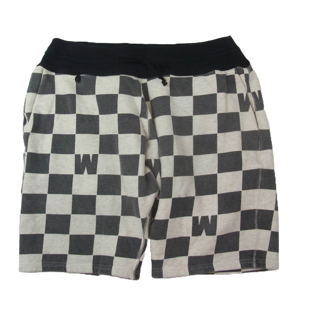 WEIRDO ウィアード WRD-15-SS-26 CHECKER チェッカー スウェット ショーツ ハーフ パンツ ブラック系 ホワイト系 XL【中古】