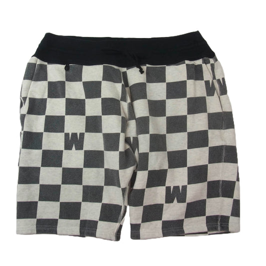 WEIRDO ウィアード WRD-15-SS-26 CHECKER チェッカー スウェット ショーツ ハーフ パンツ ブラック系 ホワイト系 XL【中古】