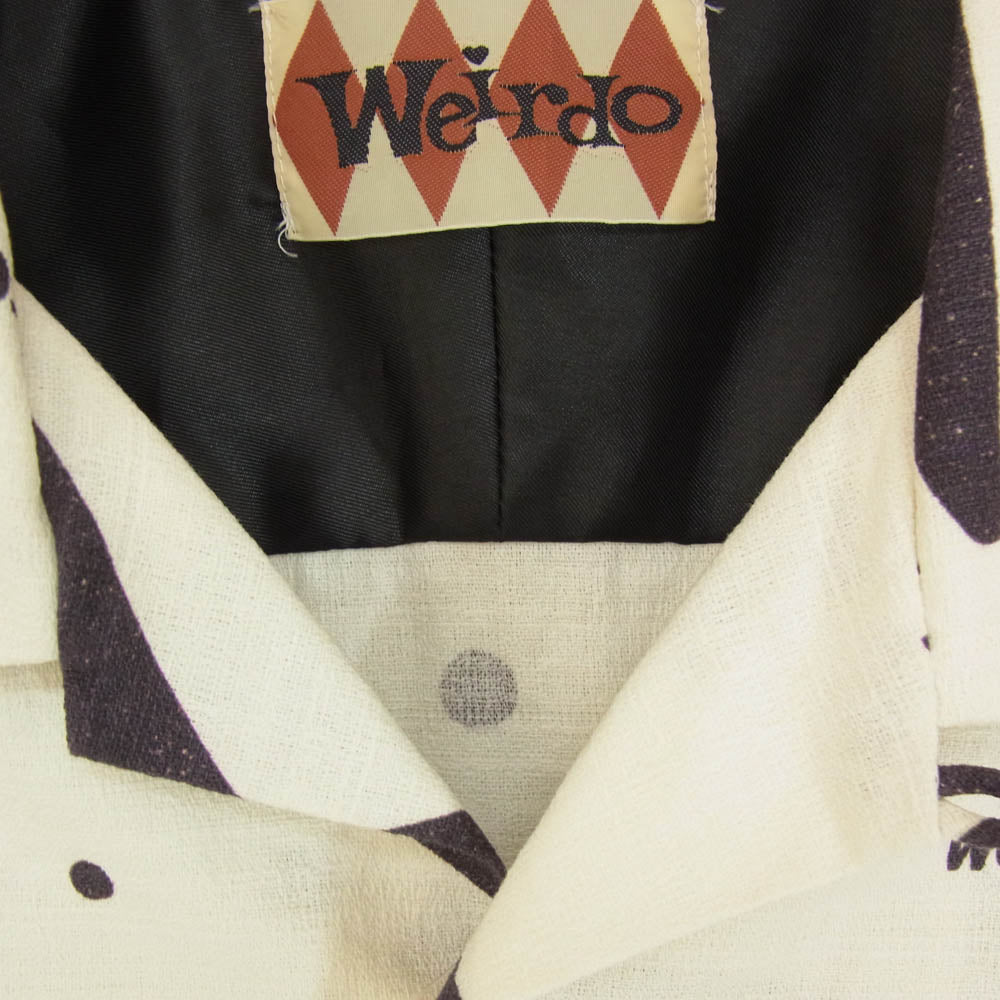 WEIRDO ウィアード 12SS WRD-12-SS-09 WRD ATOMIC SH-S アトミック 宇宙 スぺース 総柄 オープン 半袖 シャツ ホワイト系 2Xl【中古】