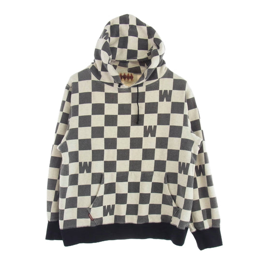 WEIRDO ウィアード WRD-14-AW-14 CHECKER SWEAT HOODIE チェッカーパターン スウェット プルオーバーパーカー ブラック系 ホワイト系 XL【中古】