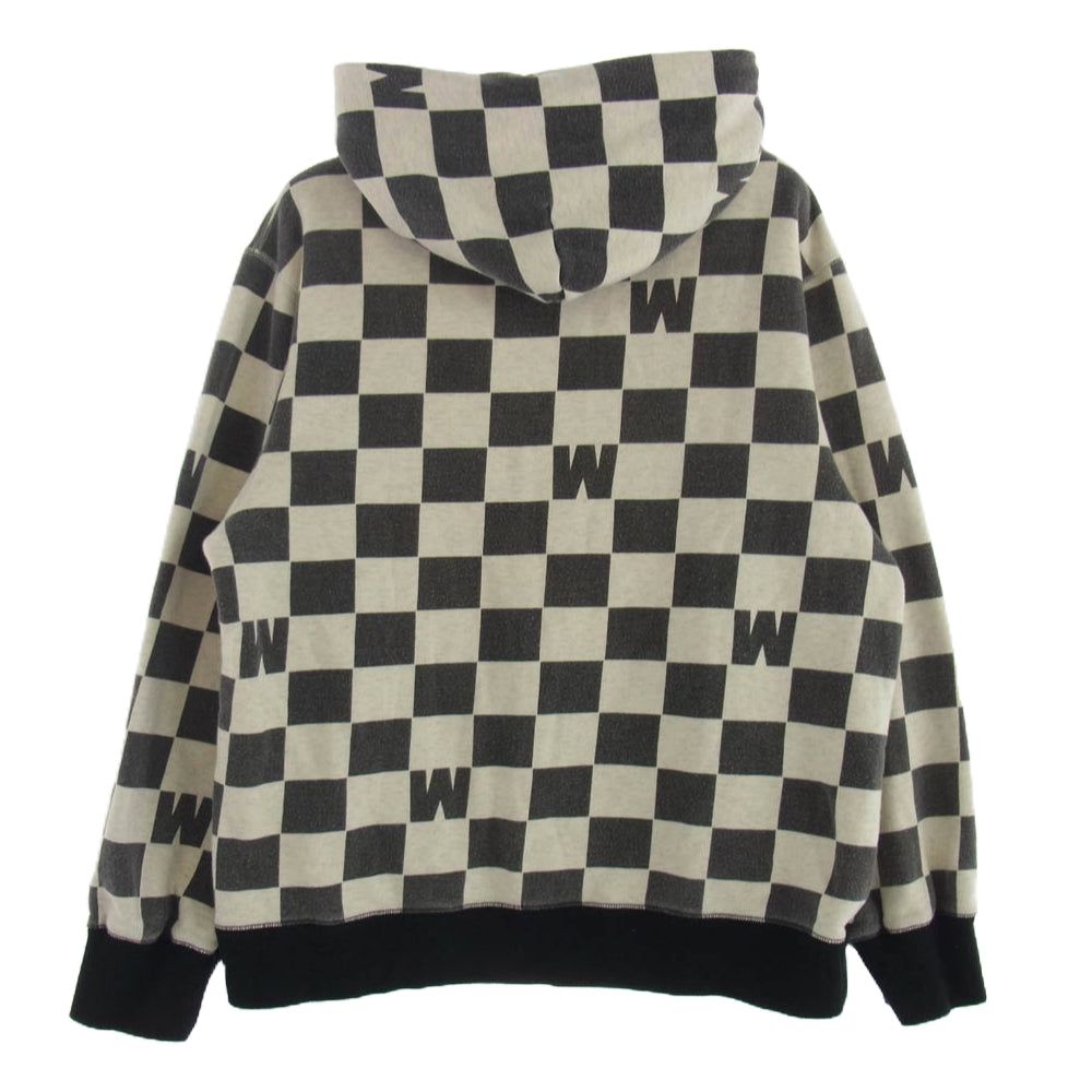 WEIRDO ウィアード WRD-14-AW-14 CHECKER SWEAT HOODIE チェッカーパターン スウェット プルオーバーパーカー ブラック系 ホワイト系 XL【中古】