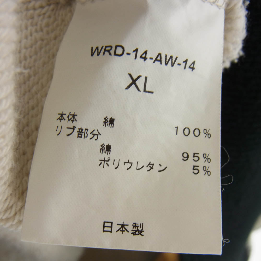 WEIRDO ウィアード WRD-14-AW-14 CHECKER SWEAT HOODIE チェッカーパターン スウェット プルオーバーパーカー ブラック系 ホワイト系 XL【中古】