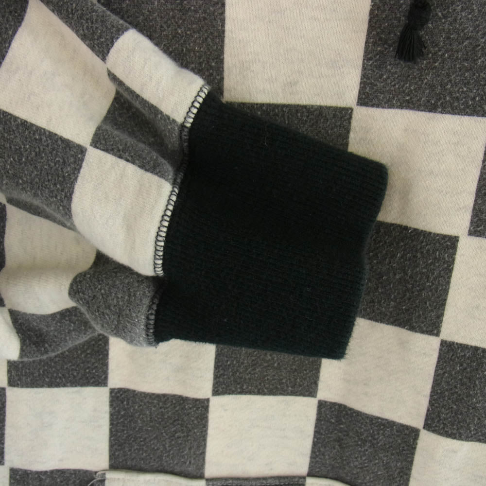 WEIRDO ウィアード WRD-14-AW-14 CHECKER SWEAT HOODIE チェッカーパターン スウェット プルオーバーパーカー ブラック系 ホワイト系 XL【中古】