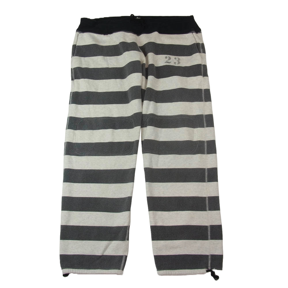 WEIRDO ウィアード WRD-13-AW-10 囚人 パンツ プリズナー パンツ ボーダー柄 スウェット ブラック系 XL【中古】