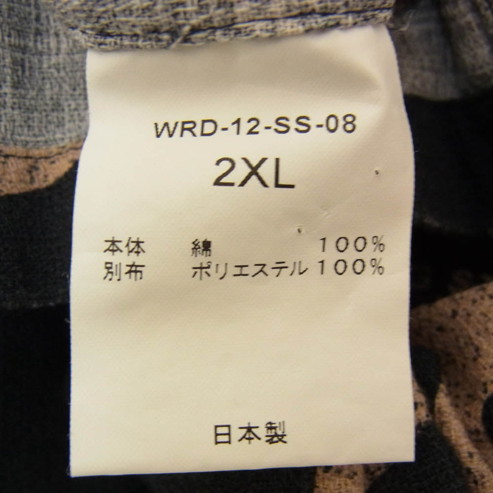 WEIRDO ウィアード WRD-12-SS-08 ATOMIC アトミック 総柄 コットン 長袖 シャツ ネイビー ブラック系 2XL【中古】