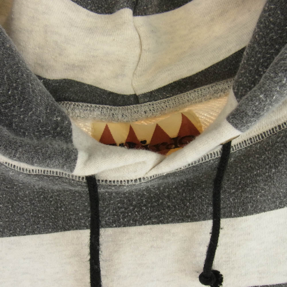 WEIRDO ウィアード WRD-13-AW-09 囚人 プリズナー ボーダー スウェット パーカー オフホワイト系 グレー系 XL【中古】