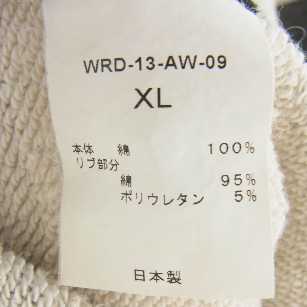 WEIRDO ウィアード WRD-13-AW-09 囚人 プリズナー ボーダー スウェット パーカー オフホワイト系 グレー系 XL【中古】