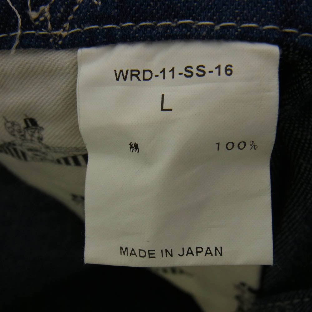 WEIRDO ウィアード WRD-11-SS-16 チェーン刺繍 デニム オーバーオール インディゴブルー系 L【中古】