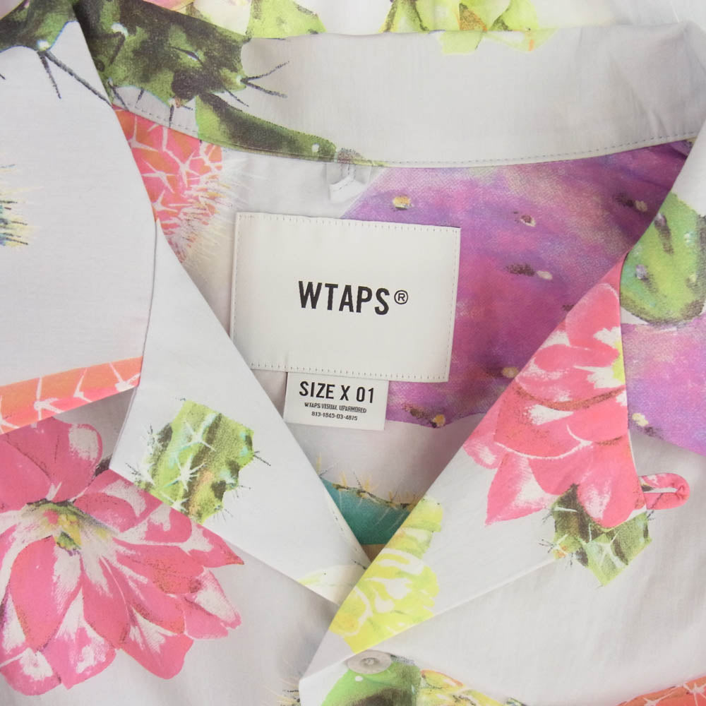 WTAPS ダブルタップス 24SS 241TQDT-SHM08 TXT 02 / SS / COTTON. BROADCLOTH コットン ブロード テキスタイル マルチカラー オープンカラー シャツ マルチカラー系 うすいブルーのようなグレー 01【新古品】【未使用】【中古】