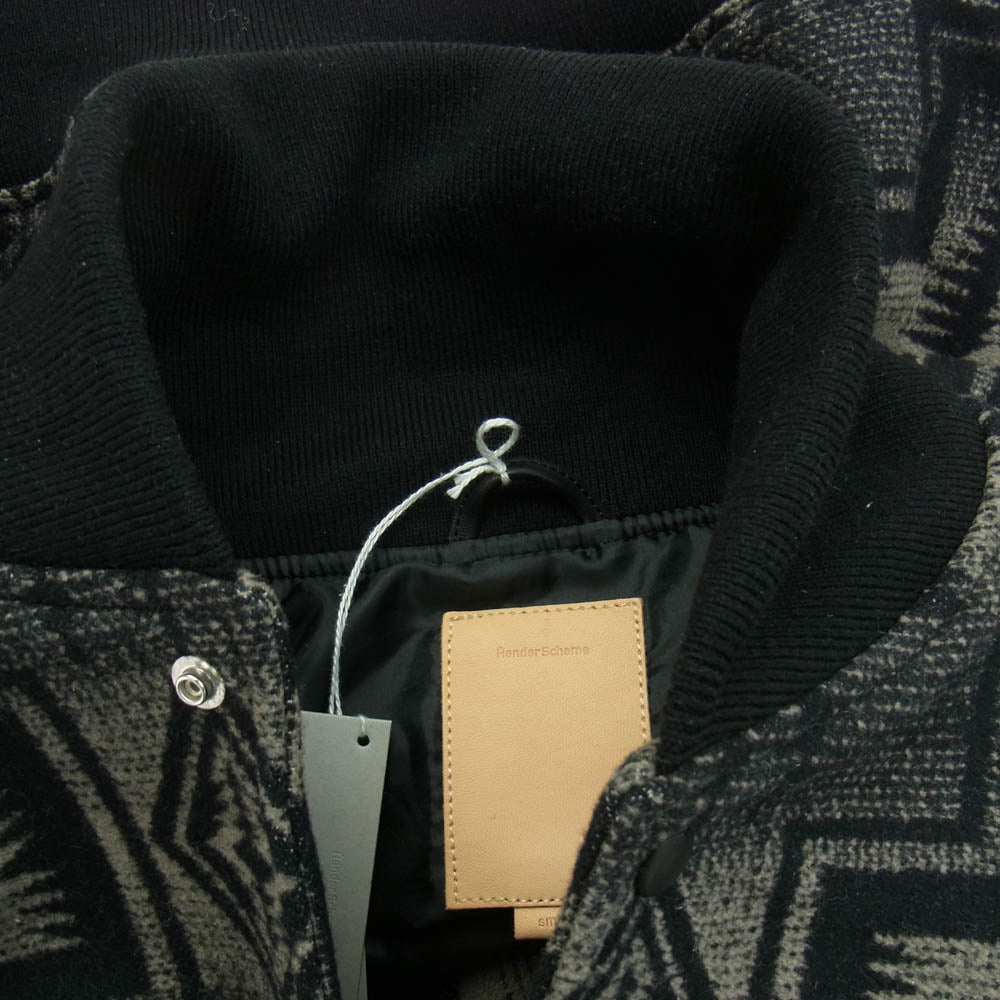 Hender Scheme エンダースキーマ × PENDLETON ペンドルトン STADIUM JUMPER スタジアム ジャンパー レザー スタジャン ブラック系 S【中古】