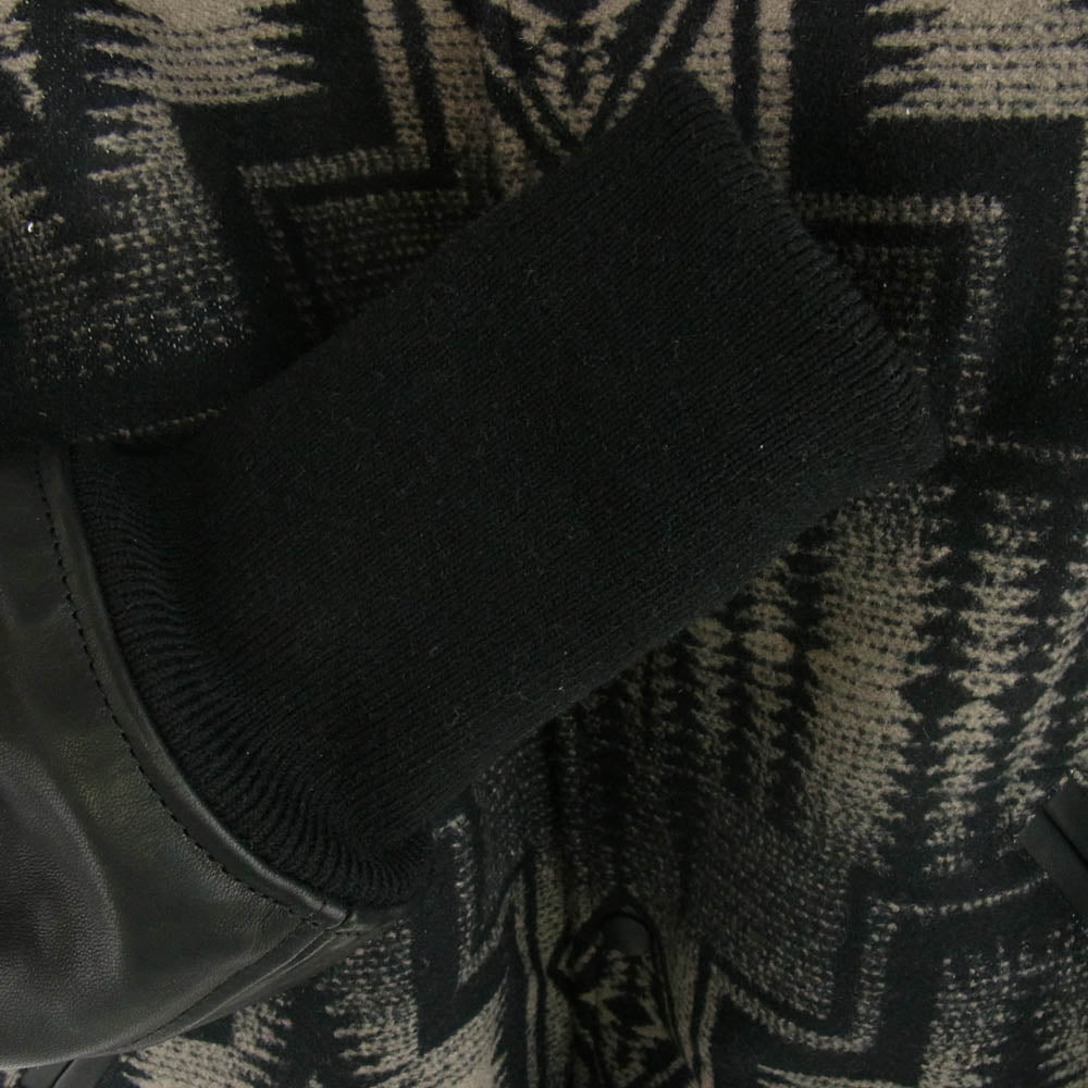 Hender Scheme エンダースキーマ × PENDLETON ペンドルトン STADIUM JUMPER スタジアム ジャンパー レザー スタジャン ブラック系 S【中古】