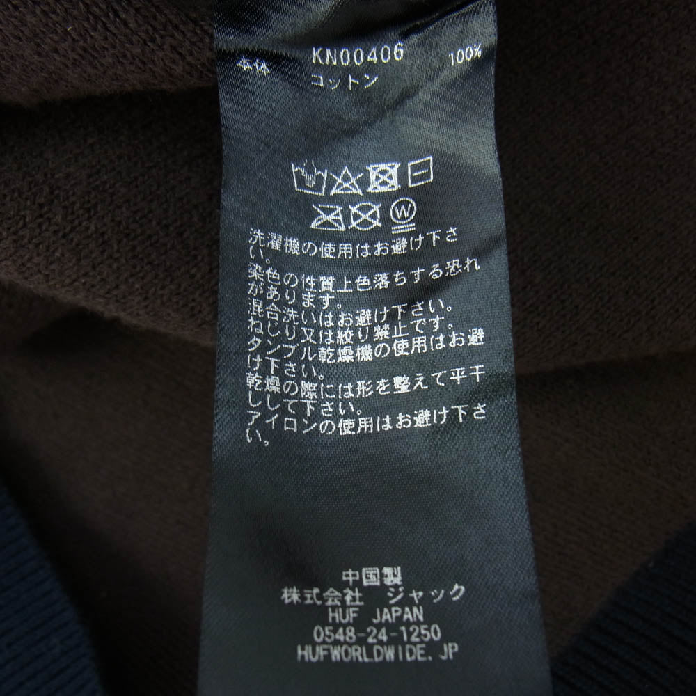 HUF ハフ KN00406 DIMENSIONS ZIP SWEATER ジップ ニット セーター ブラウン系 マルチカラー系 XL【中古】
