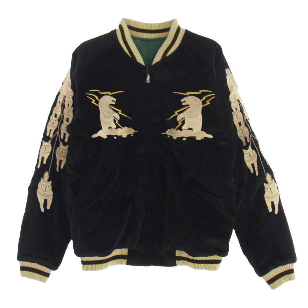 TAILOR TOYO テイラー東洋 TT15175-119 Late 1950s Style Velveteen Souvenir Jacket POLAR BEAR ALASKA MAP 別珍 アセテートキルト スカジャン スーベニア リバーシブル リバーシブル スカジャン マルチカラー系 S【中古】