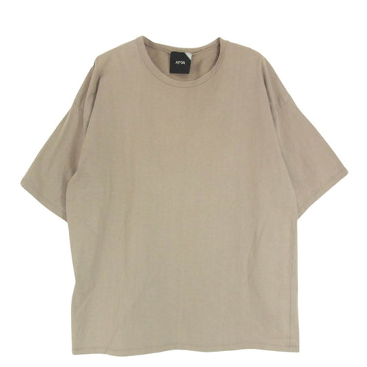 ATON エイトン KKAGKM0302 SUVIN 60/2 OVERSIZED T-SHIRT オーバーサイズ Tシャツ 半袖カットソー ベージュ ブラウン系 06【中古】