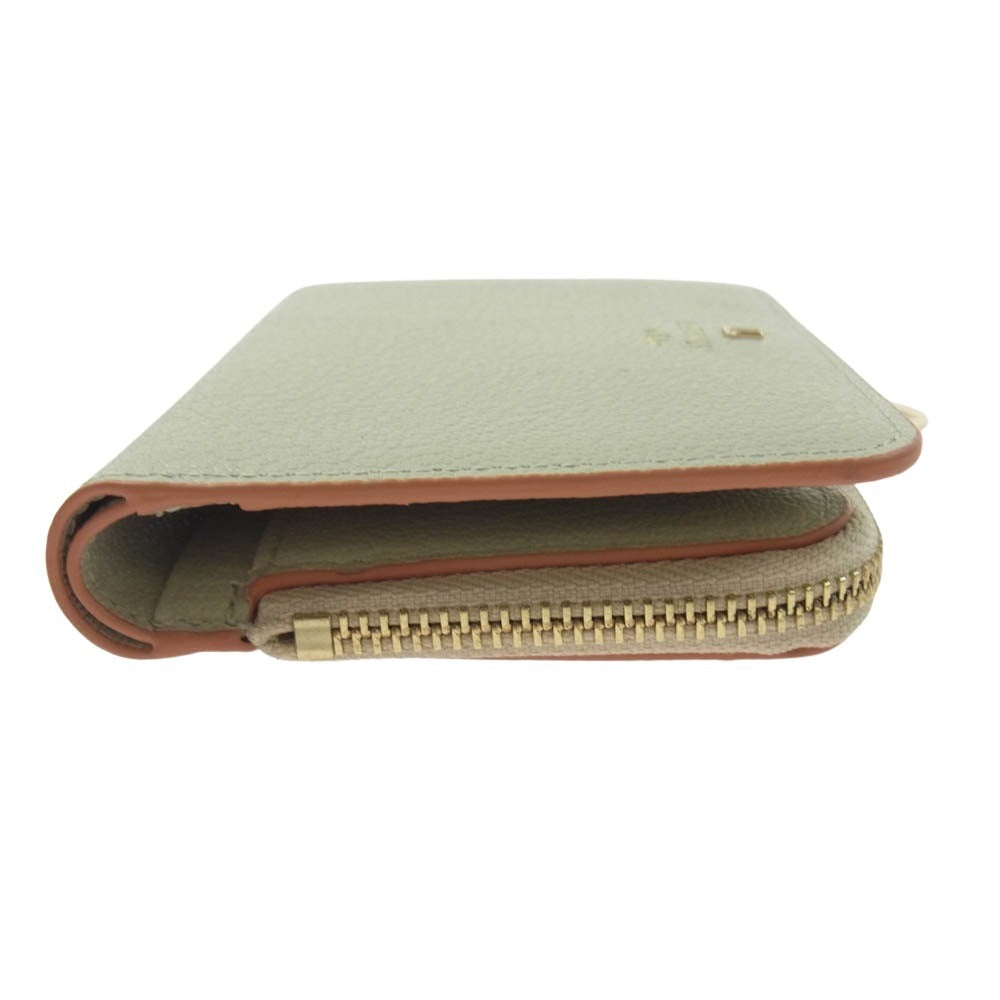 LANVIN en Bleu ランバンオンブルー 483902 リム レザーウォレット 2つ折り財布 グレー系【新古品】【未使用】【中古】