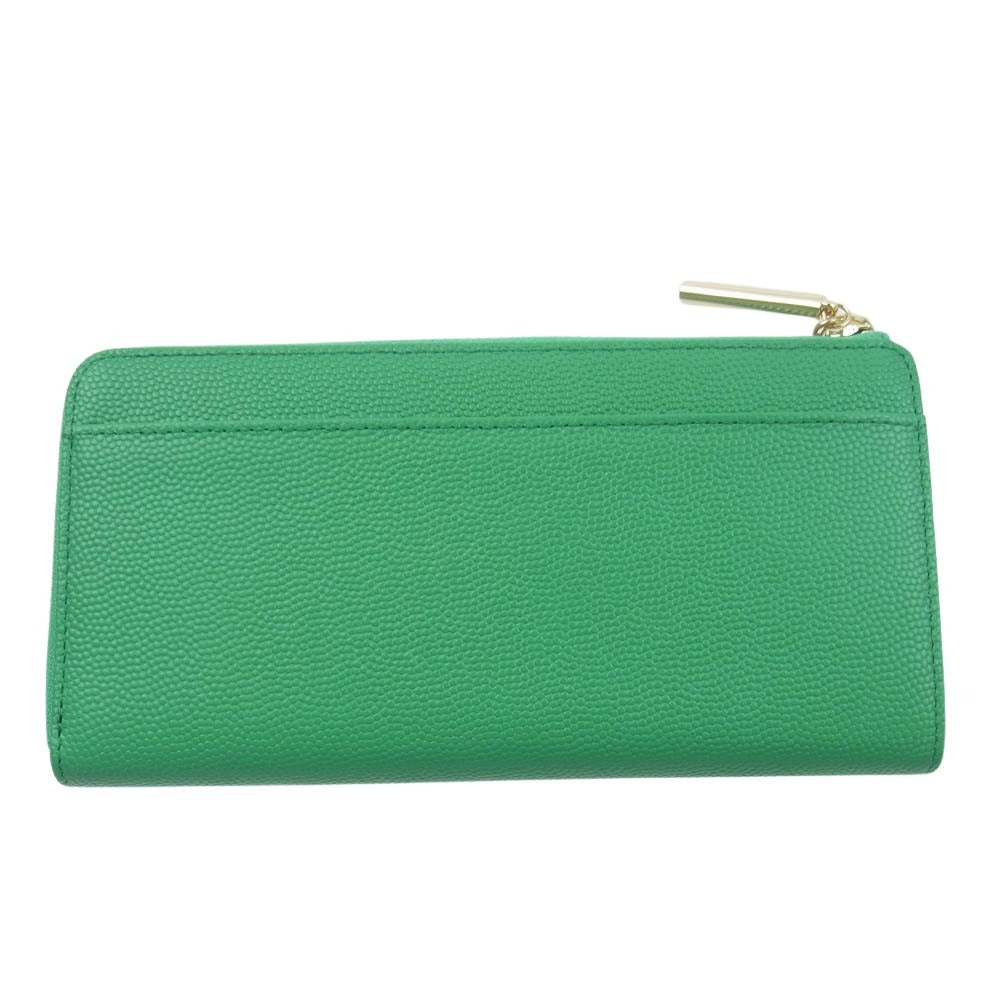 LANVIN en Bleu ランバンオンブルー 484590 エルヴィー ロゴデザイン レザーウォレット 長財布 L字ジップ グリーン系【新古品】【未使用】【中古】