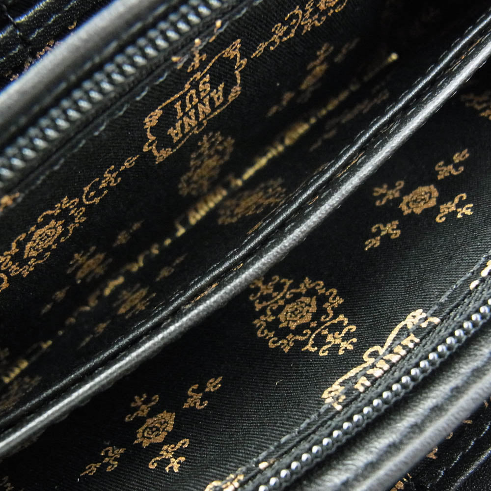 ANNA SUI アナスイ 317830 ブルボン レザーウォレット 長財布 L字ジップ グリーン系【新古品】【未使用】【中古】