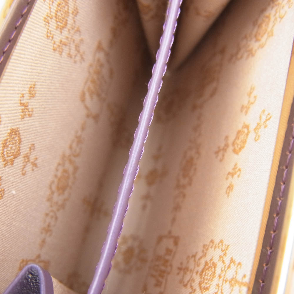 ANNA SUI アナスイ 317985 ローズハート 2つ折り レザーウォレット 財布 がま口 パープル系【新古品】【未使用】【中古】