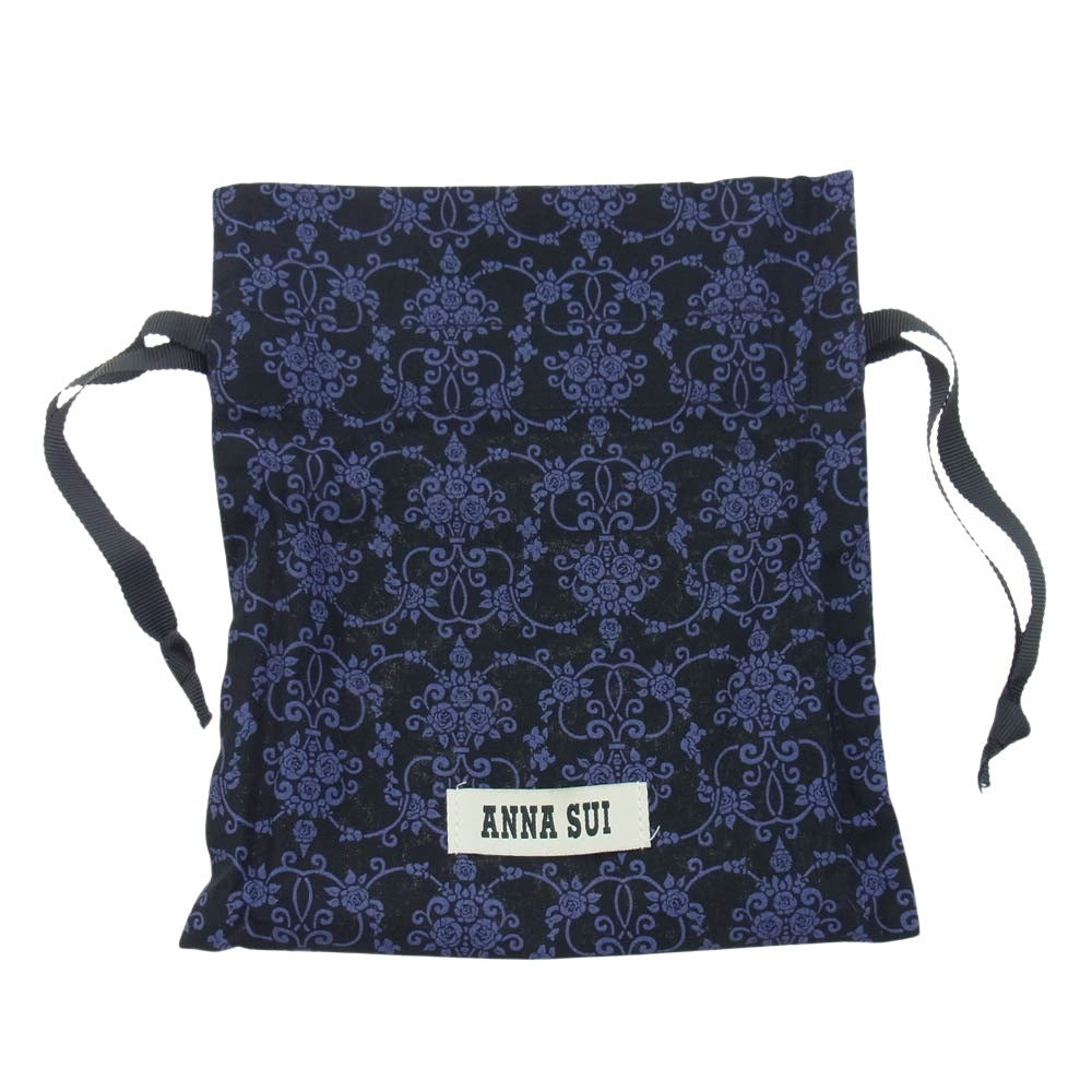 ANNA SUI アナスイ 317985 ローズハート 2つ折り レザーウォレット 財布 がま口 パープル系【新古品】【未使用】【中古】