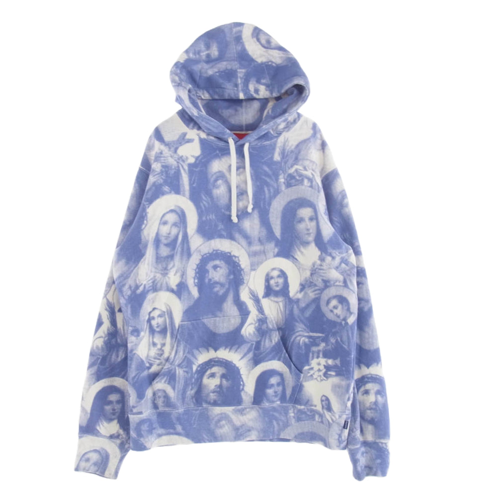 Supreme シュプリーム 18AW Jesus and Mary Hooded Sweatshirt ジーザス アンド マリア フーデッド スウェットシャツ パーカー パープル系 M【中古】