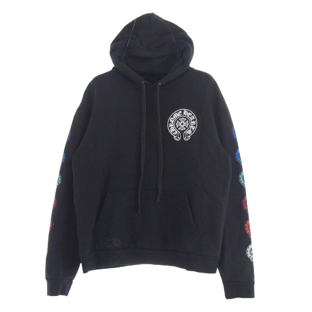 CHROME HEARTS クロムハーツ（原本無） マルチ ホースシュー プリント プルオーバー パーカー ブラック系 M【中古】