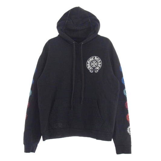CHROME HEARTS クロムハーツ（原本無） マルチ ホースシュー プリント プルオーバー パーカー ブラック系 M【中古】
