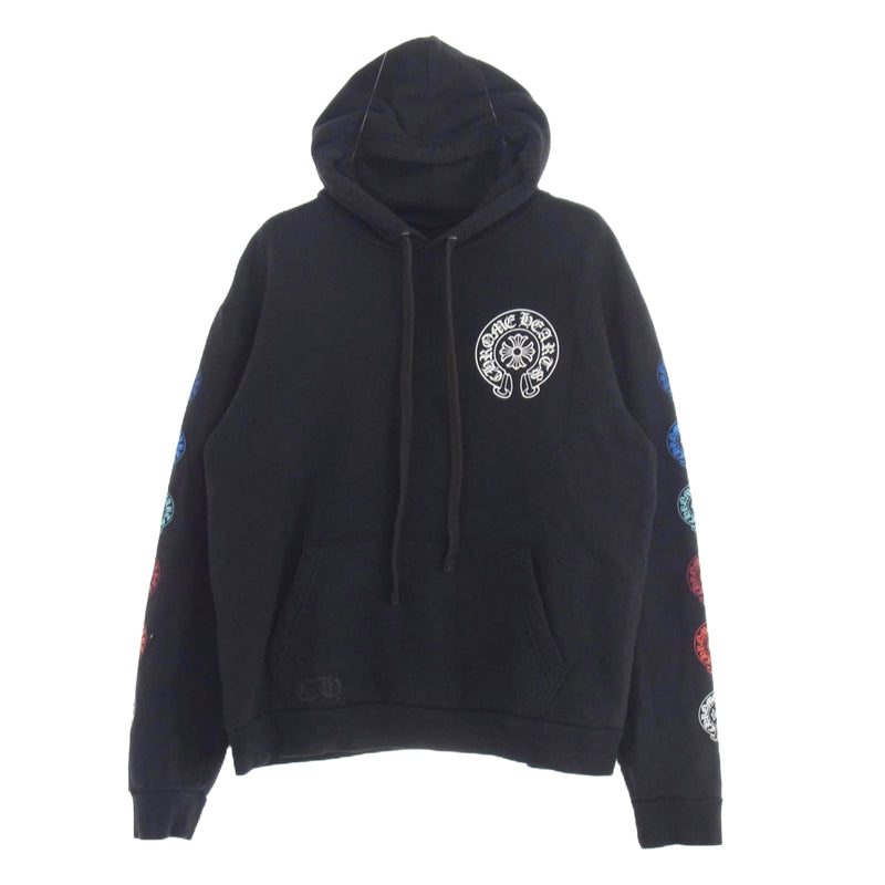 CHROME HEARTS クロムハーツ（原本無） マルチ ホースシュー プリント プルオーバー パーカー ブラック系 M【中古】