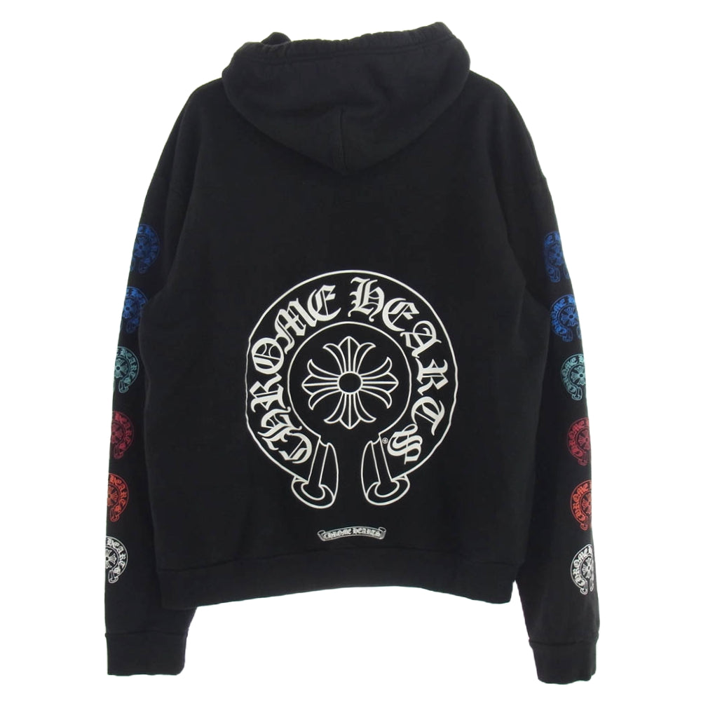 CHROME HEARTS クロムハーツ（原本無） マルチ ホースシュー プリント プルオーバー パーカー ブラック系 M【中古】