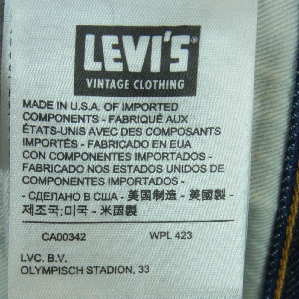 Levi's リーバイス 50154-0068 1954年 復刻 モデル LVC 501ZXX デニム パンツ アメリカ製 インディゴブルー系 W33 L34【中古】