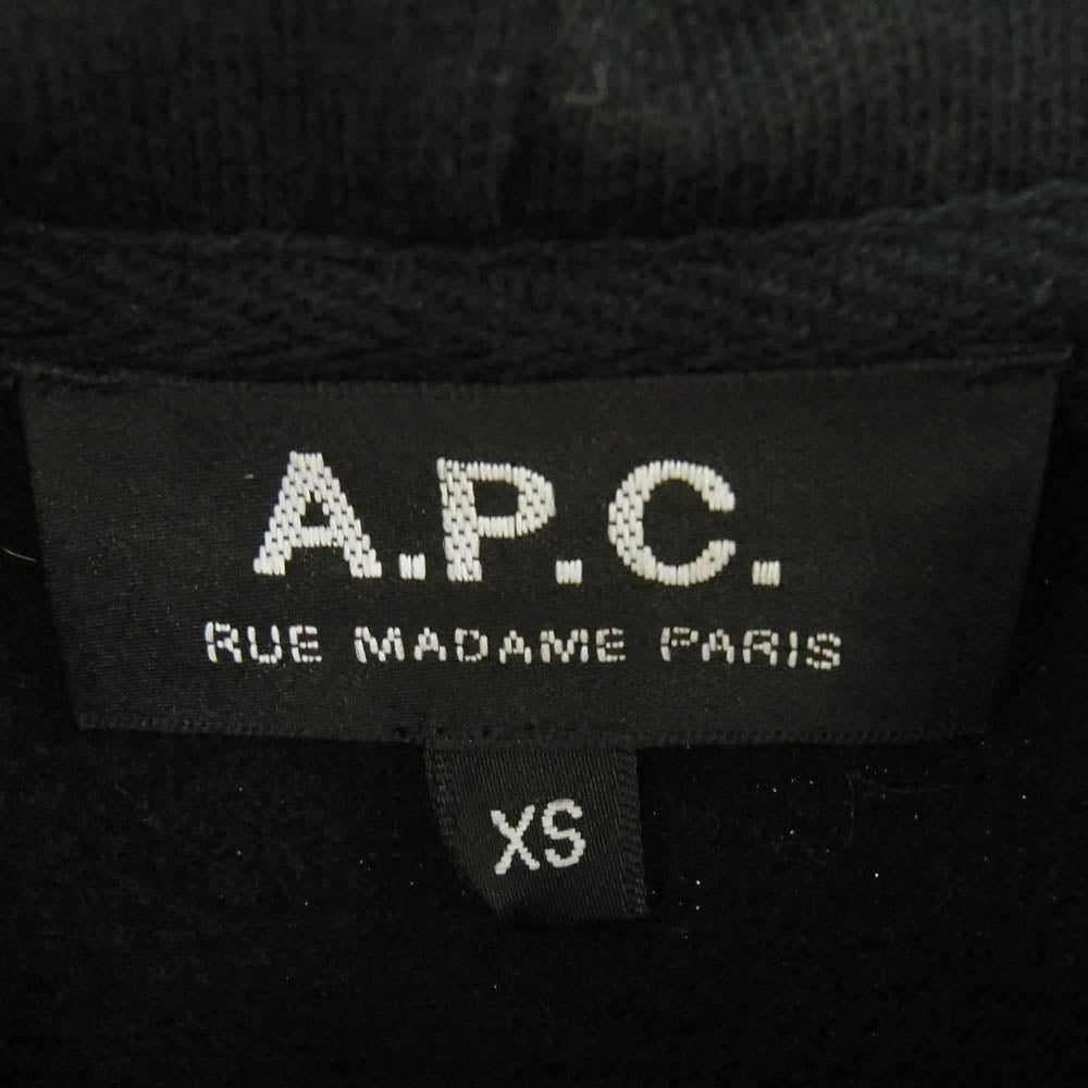 A.P.C. アーペーセー コットン プルオーバーパーカー フーディー ブラック系 XS【中古】