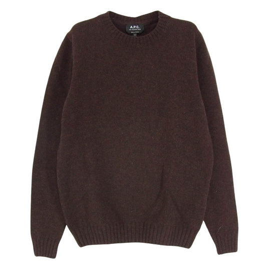 A.P.C. アーペーセー 1110321 クルーネック マルチカラー ウールニット セーター ブラウン系 S【中古】