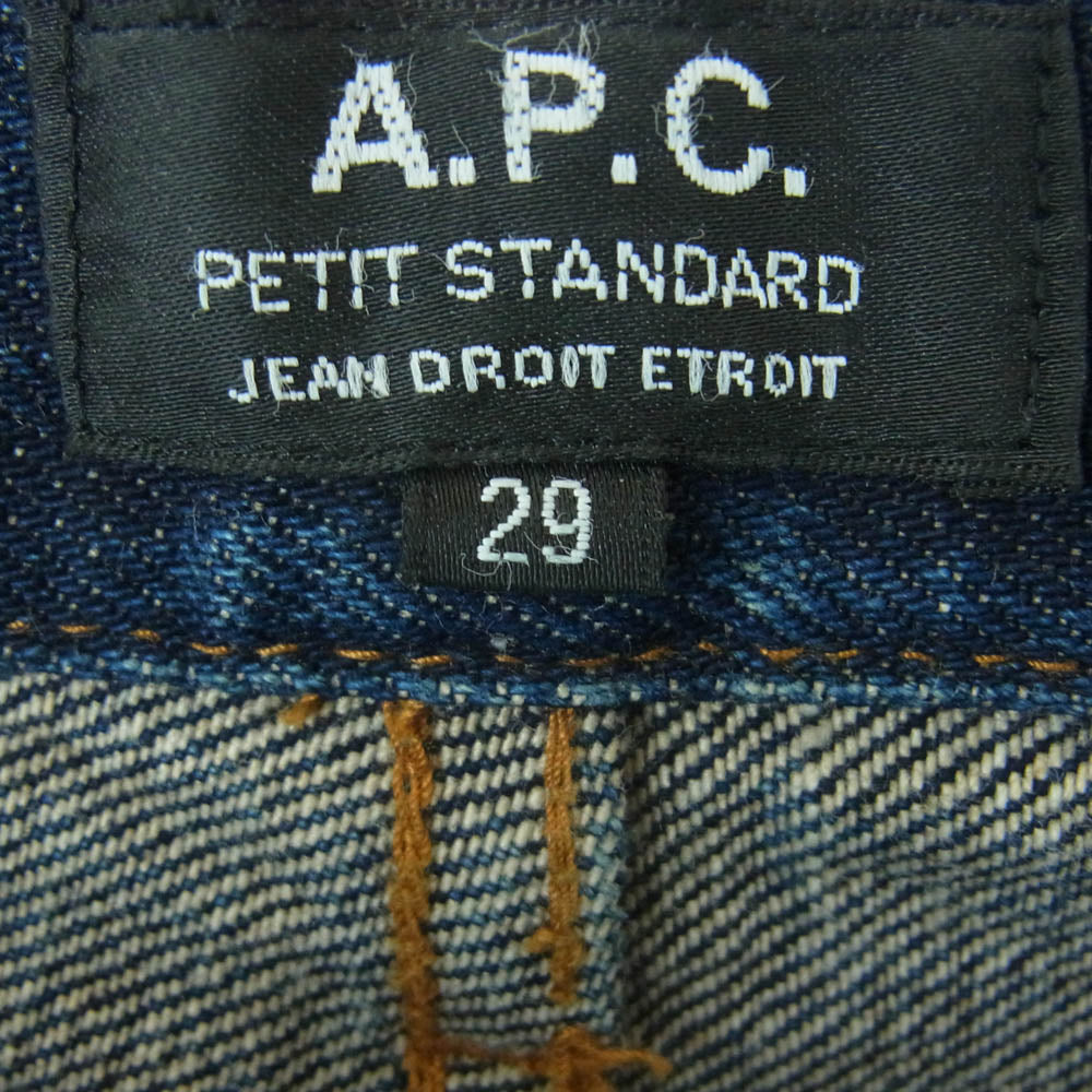 A.P.C. アーペーセー PETIT STANDARD セルビッチ デニム パンツ ボタンフライ 赤耳 日本製 インディゴブルー系 29【中古】