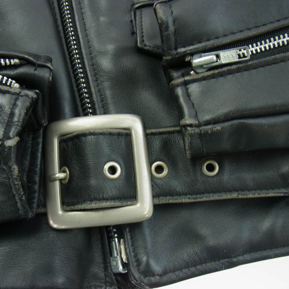 schott ショット USA製 バイカータグ 618 レザー ダブルライダース ジャケット ブラック系 36【中古】