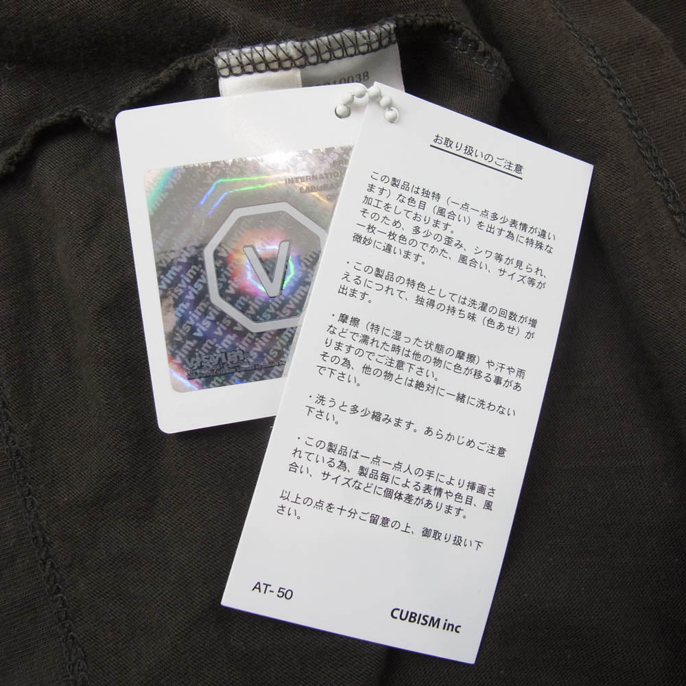 VISVIM ビズビム 18SS 0118105010038 JUMBO TEE S/S STENCIL ジャンボ 半袖 Tシャツ ショートスリーブ ステンシル ブラック系 3【中古】