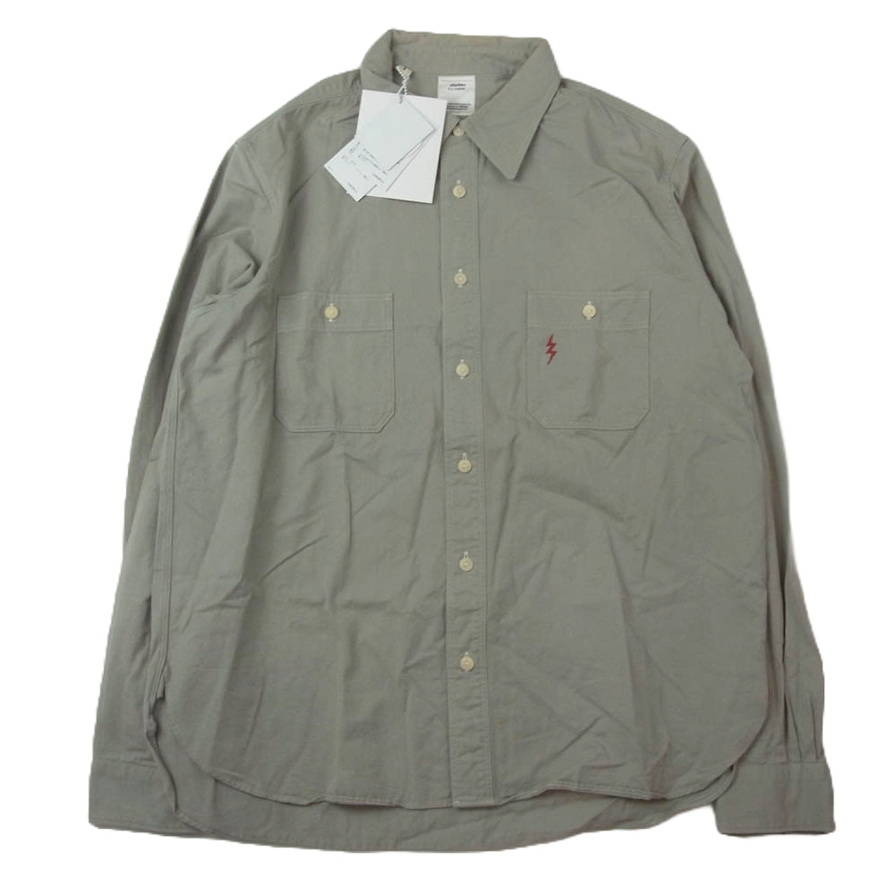 VISVIM ビズビム 18SS 0118105011004 1910 Lightning Shirt ライトニング 長袖 刺繍 シャツ グレー系 2【中古】