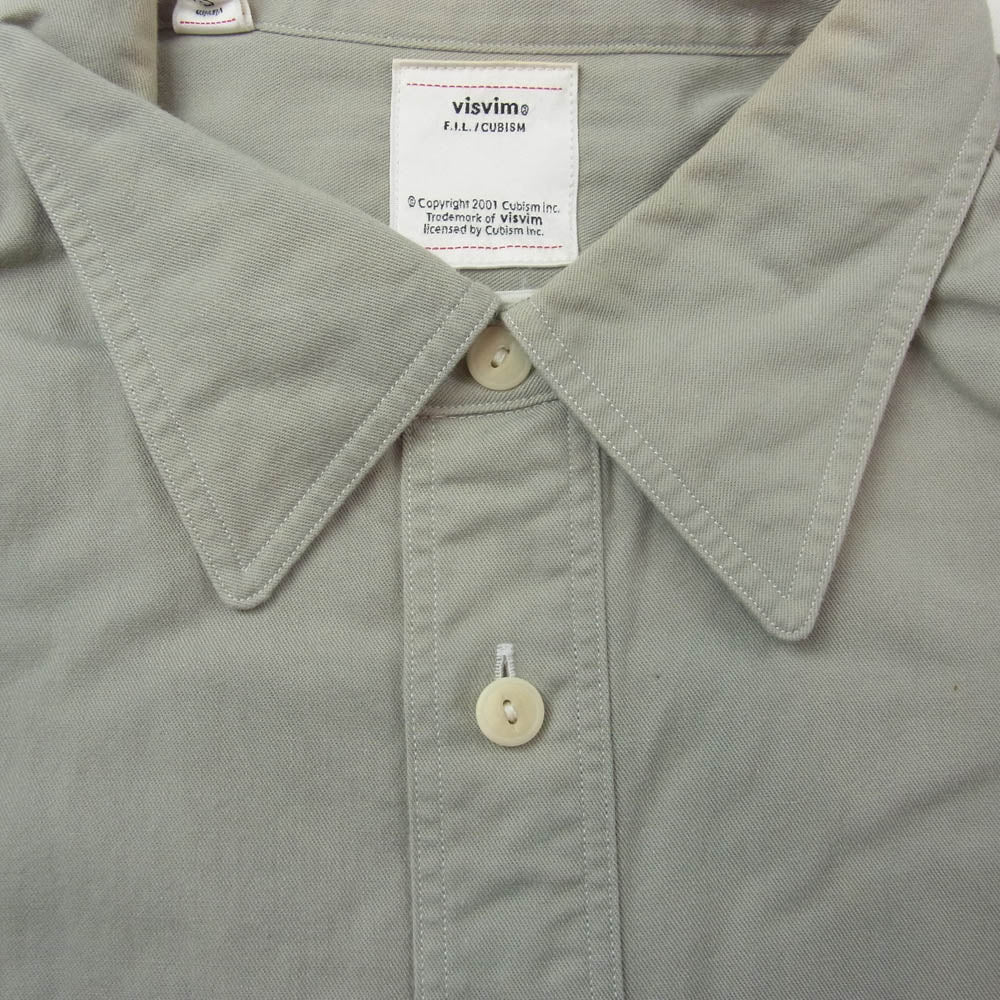 VISVIM ビズビム 18SS 0118105011004 1910 Lightning Shirt ライトニング 長袖 刺繍 シャツ グレー系 2【中古】