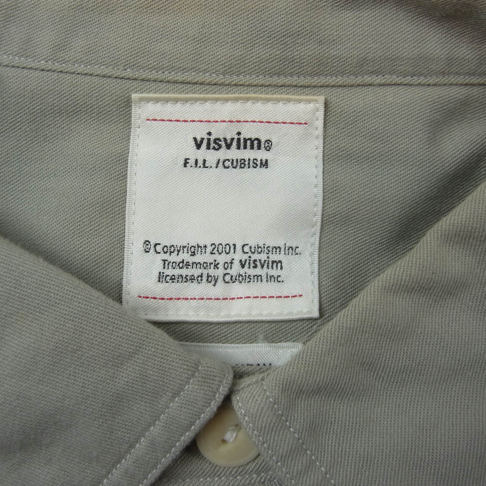 VISVIM ビズビム 18SS 0118105011004 1910 Lightning Shirt ライトニング 長袖 刺繍 シャツ グレー系 2【中古】
