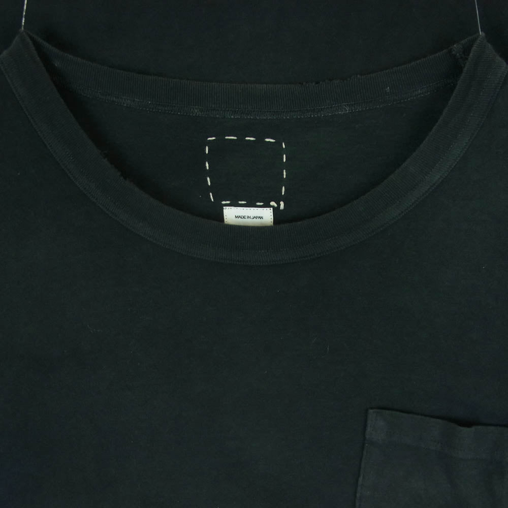 VISVIM ビズビム 19SS 0119105010020 JUMBO TEE (UNEVEN DYE) ラフィ天竺 ムラ染め ダメージ加工 ジャンボ 半袖 Tシャツ ブラック系 3【中古】