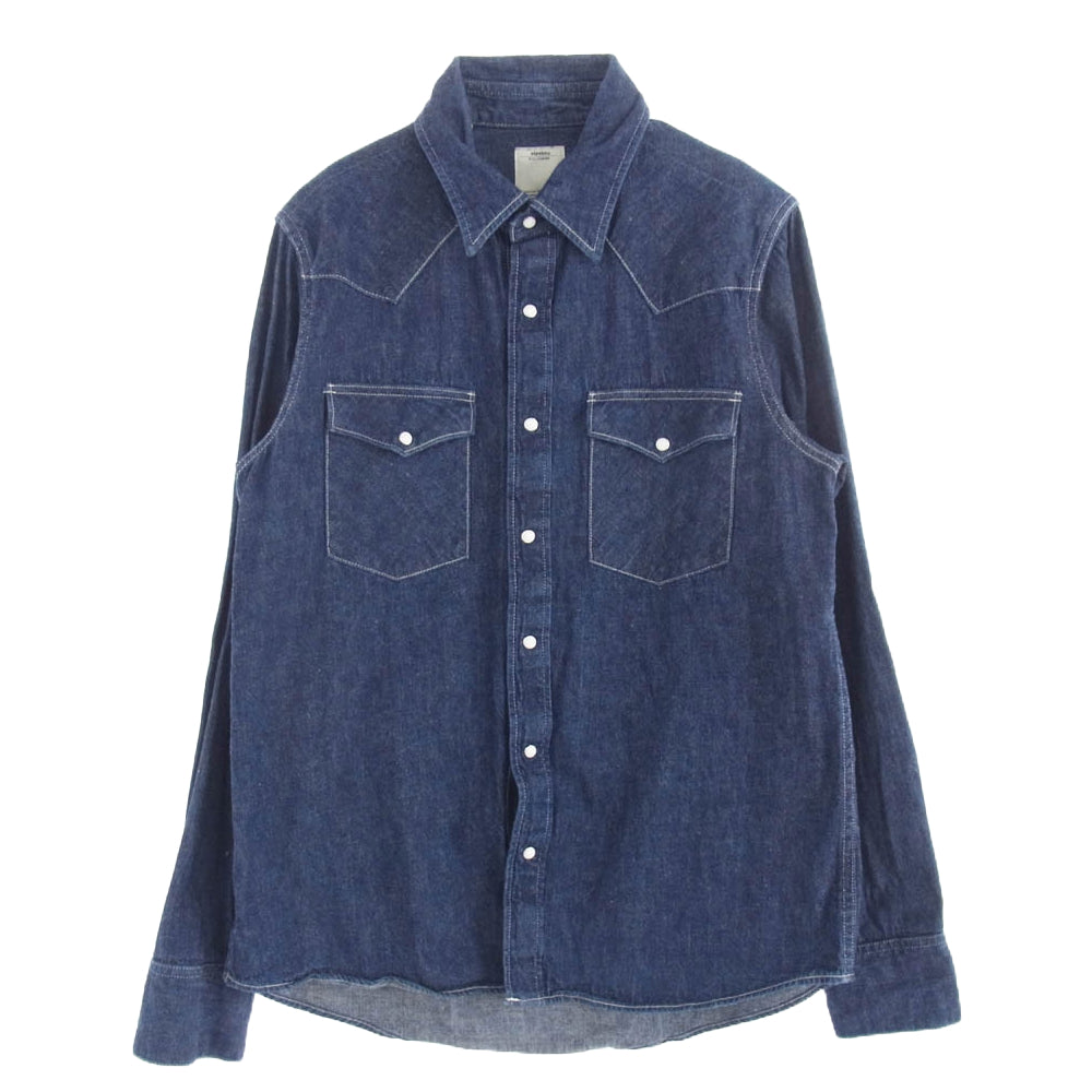 VISVIM ビズビム 17SS 0117105007001 SOCIAL SCULPTURE SHIRT スカルプチャー デニム 長袖 シャツ インディゴ インディゴブルー系 2【中古】