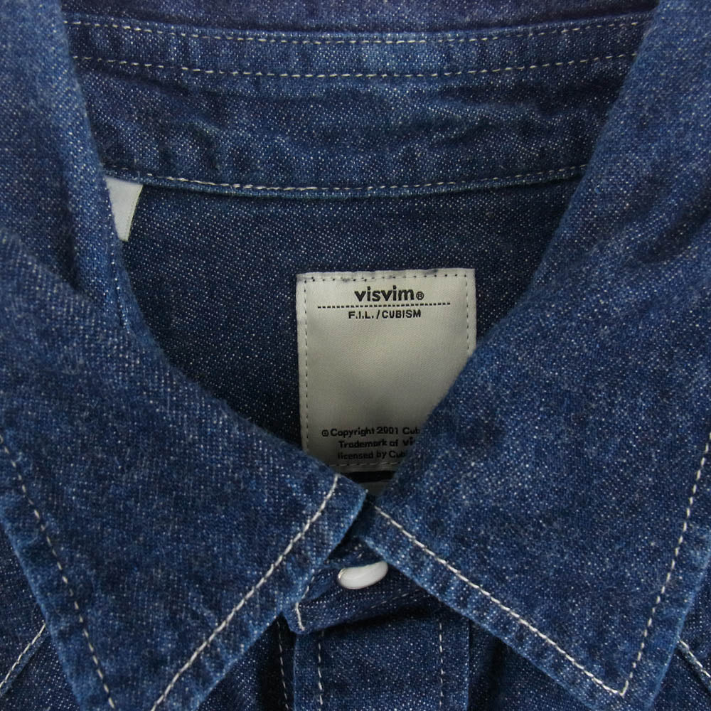 VISVIM ビズビム 17SS 0117105007001 SOCIAL SCULPTURE SHIRT スカルプチャー デニム 長袖 シャツ インディゴ インディゴブルー系 2【中古】