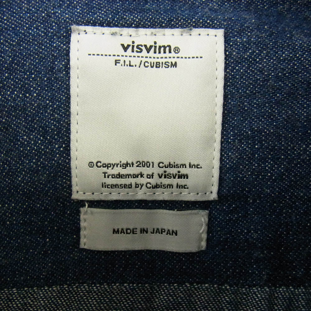 VISVIM ビズビム 17SS 0117105007001 SOCIAL SCULPTURE SHIRT スカルプチャー デニム 長袖 シャツ インディゴ インディゴブルー系 2【中古】