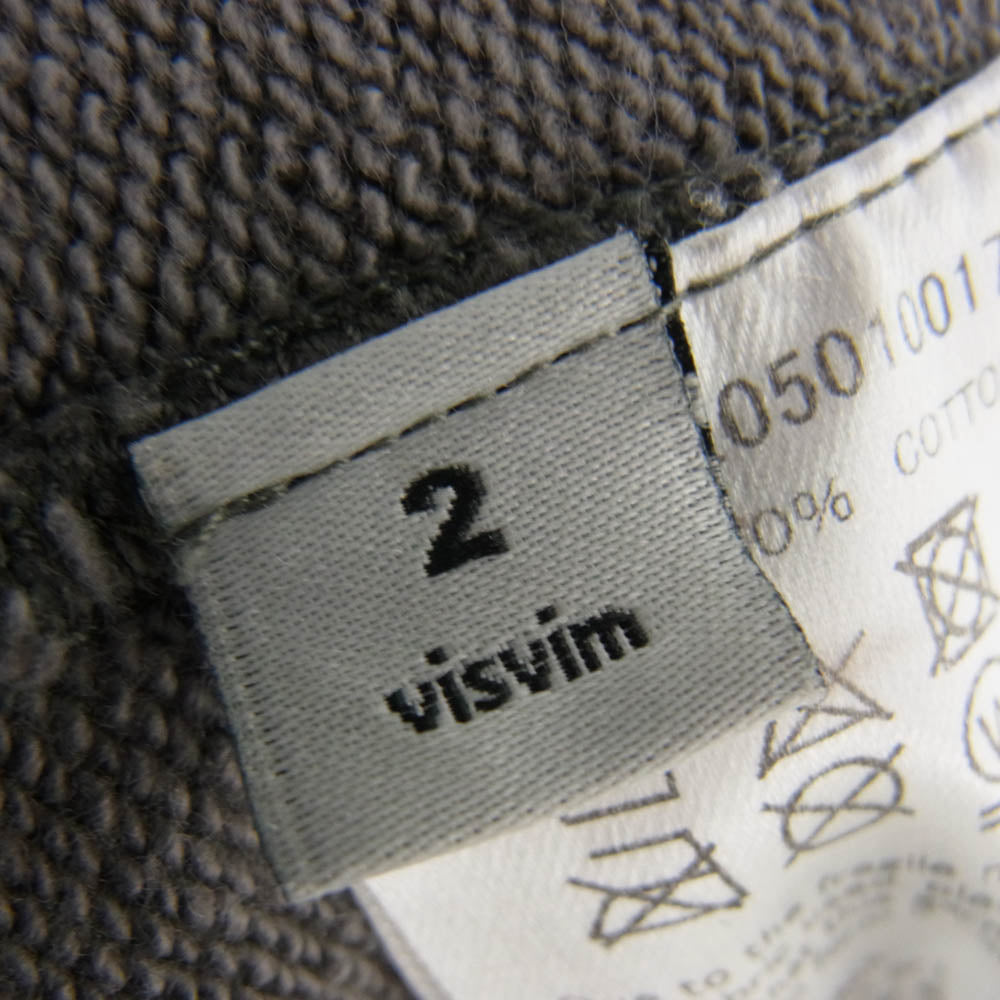 VISVIM ビズビム 17AW 0117205010017 JUMBO CREWNECK L/S VEGGIE DYE 草木染 ジャンボ クルーネック スウェット グレー系 2【中古】