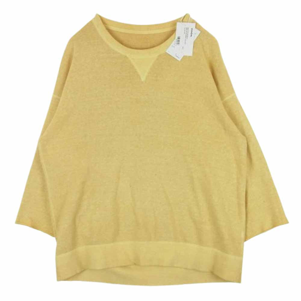 VISVIM ビズビム 21AW 0121205010010 JUMBO SWEAT 3/4 (UNEVEN DYE) ジャンボ 七分袖 スウェット イエロー系 3【中古】