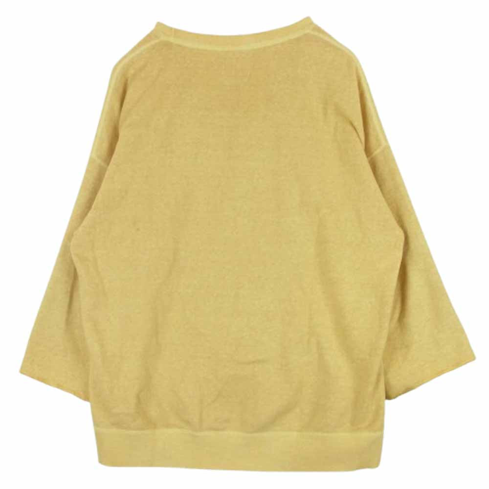 VISVIM ビズビム 21AW 0121205010010 JUMBO SWEAT 3/4 (UNEVEN DYE) ジャンボ 七分袖 スウェット イエロー系 3【中古】