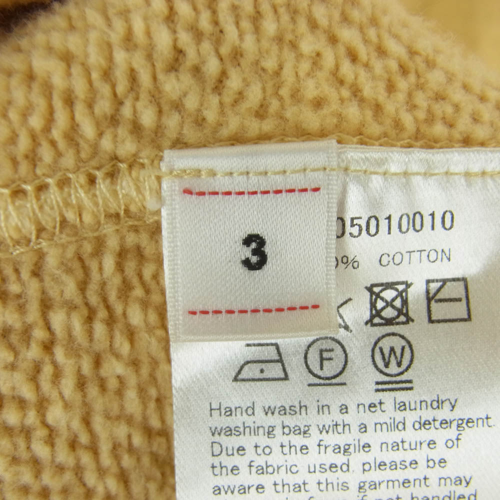 VISVIM ビズビム 21AW 0121205010010 JUMBO SWEAT 3/4 (UNEVEN DYE) ジャンボ 七分袖 スウェット イエロー系 3【中古】