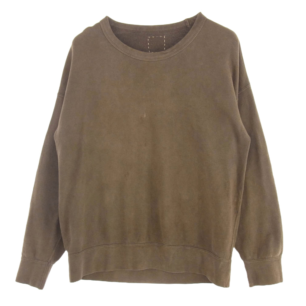 VISVIM ビズビム 18AW 011810501 0012 JUMBO SWEAT CREW L/S (N.D.) DK.MUD 藍泥染め クルーネック スウェット ブラウン 2 ブラウン系 2【中古】