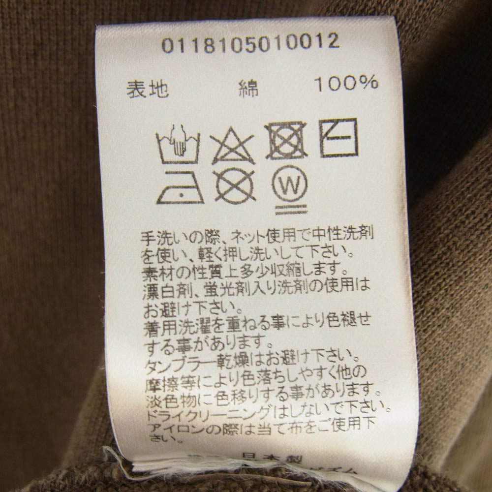 VISVIM ビズビム 18AW 011810501 0012 JUMBO SWEAT CREW L/S (N.D.) DK.MUD 藍泥染め クルーネック スウェット ブラウン 2 ブラウン系 2【中古】