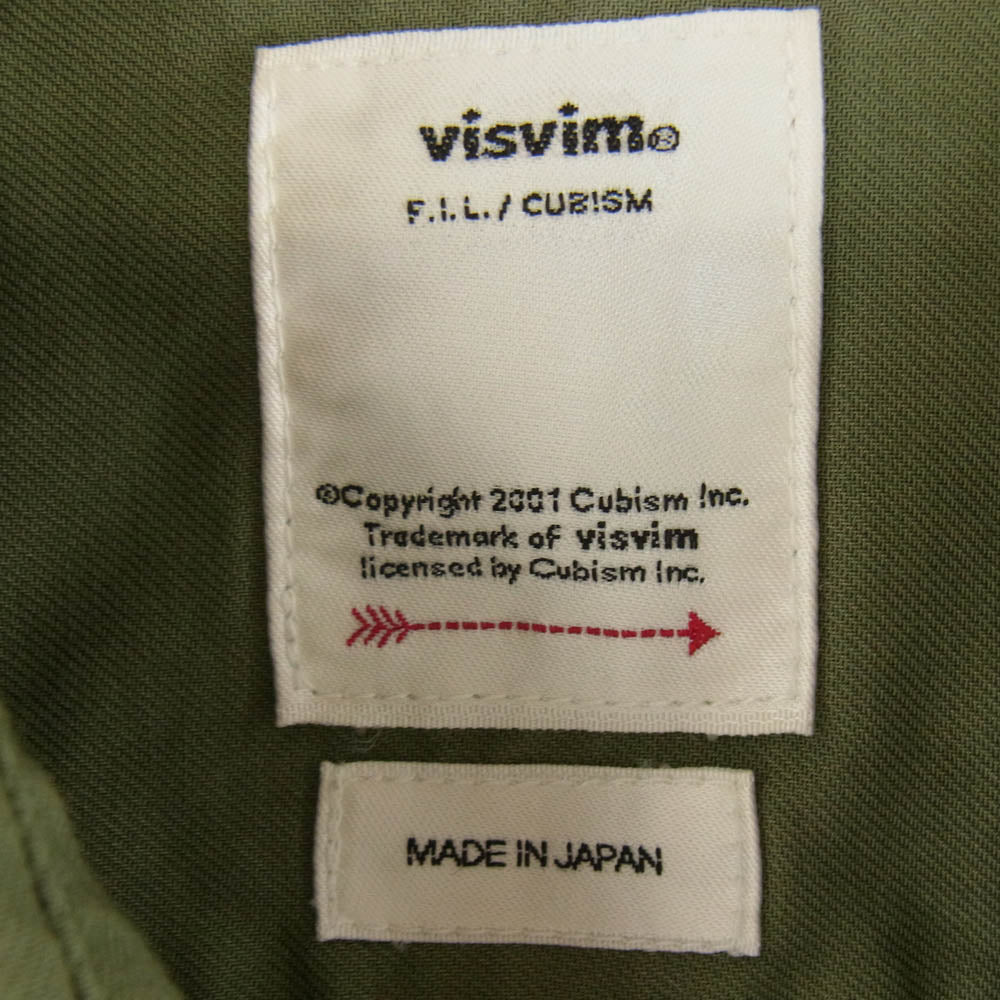 VISVIM ビズビム 19SS 0119105011016 USM ALBACORE SHIRT L/S COLLAGE エルボー パッチ 長袖 シャツ カーキ系 2【中古】